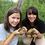 Reptilia Camps Kids outside with Turtle